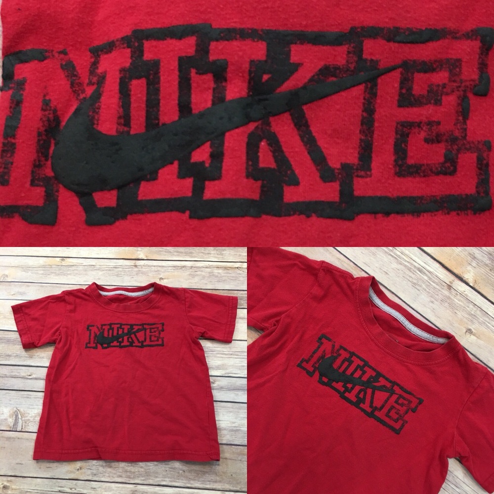 Size 3T Nike Red Short Sleeve Toddler Boys T-shirt